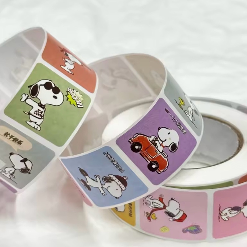 Snoopy Woodstock Cartoon Sticker Roll of 500 Stickers